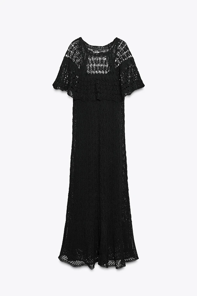 zara ruffled pointelle knit dress Best New Arrivals From Zara | July 2022