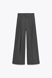 PANTALON À PINCES ET RABATS
