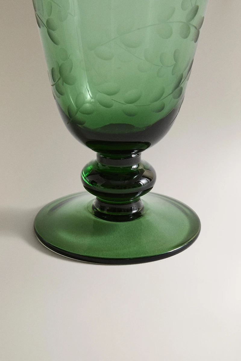 CHRISTMAS LEAF WINE GLASS