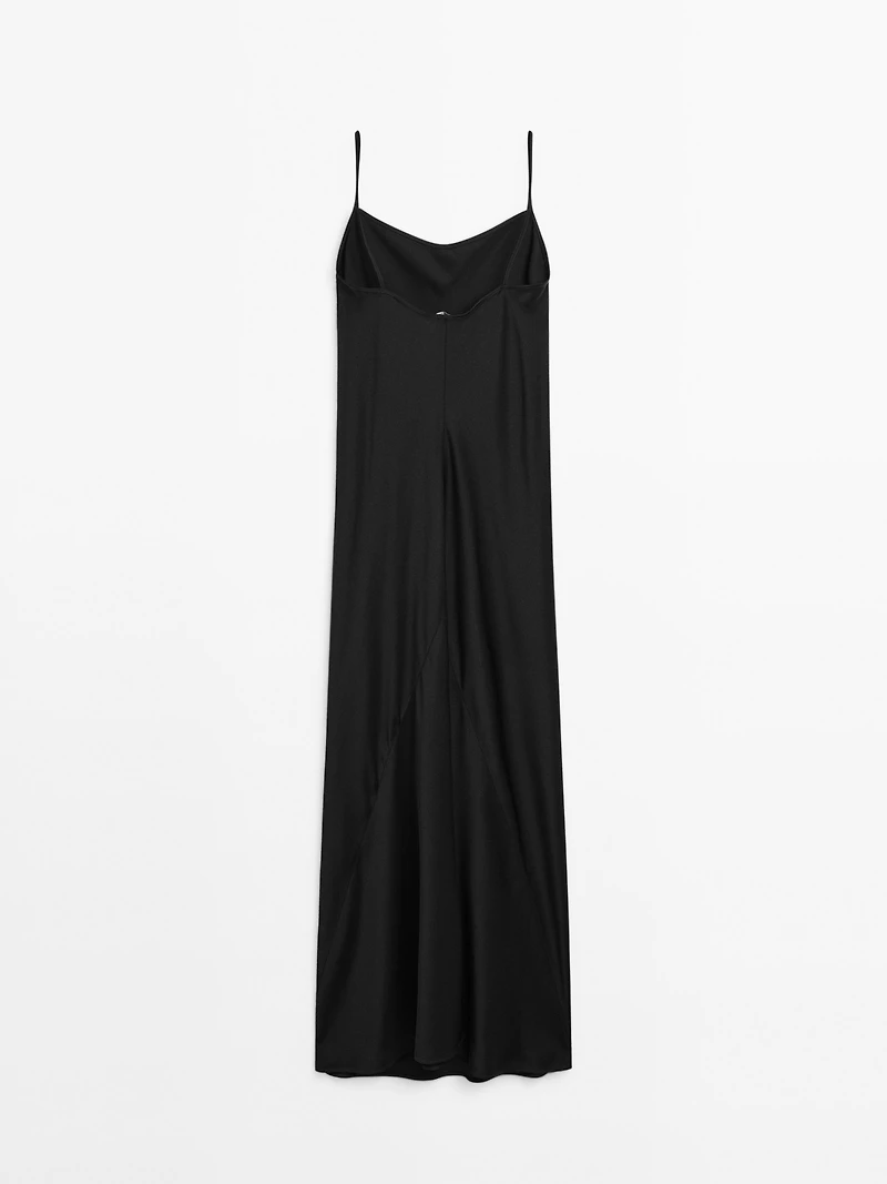 Robe longue nuisette en crêpe