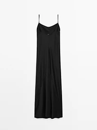 Robe longue nuisette en crêpe