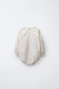 LACE TRIM FLORAL BODYSUIT