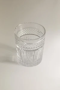 RAISED DESIGN GLASS TUMBLER