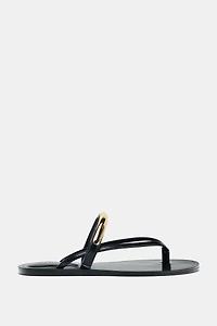 SANDALS WITH METALLIC APPLIQUÉ