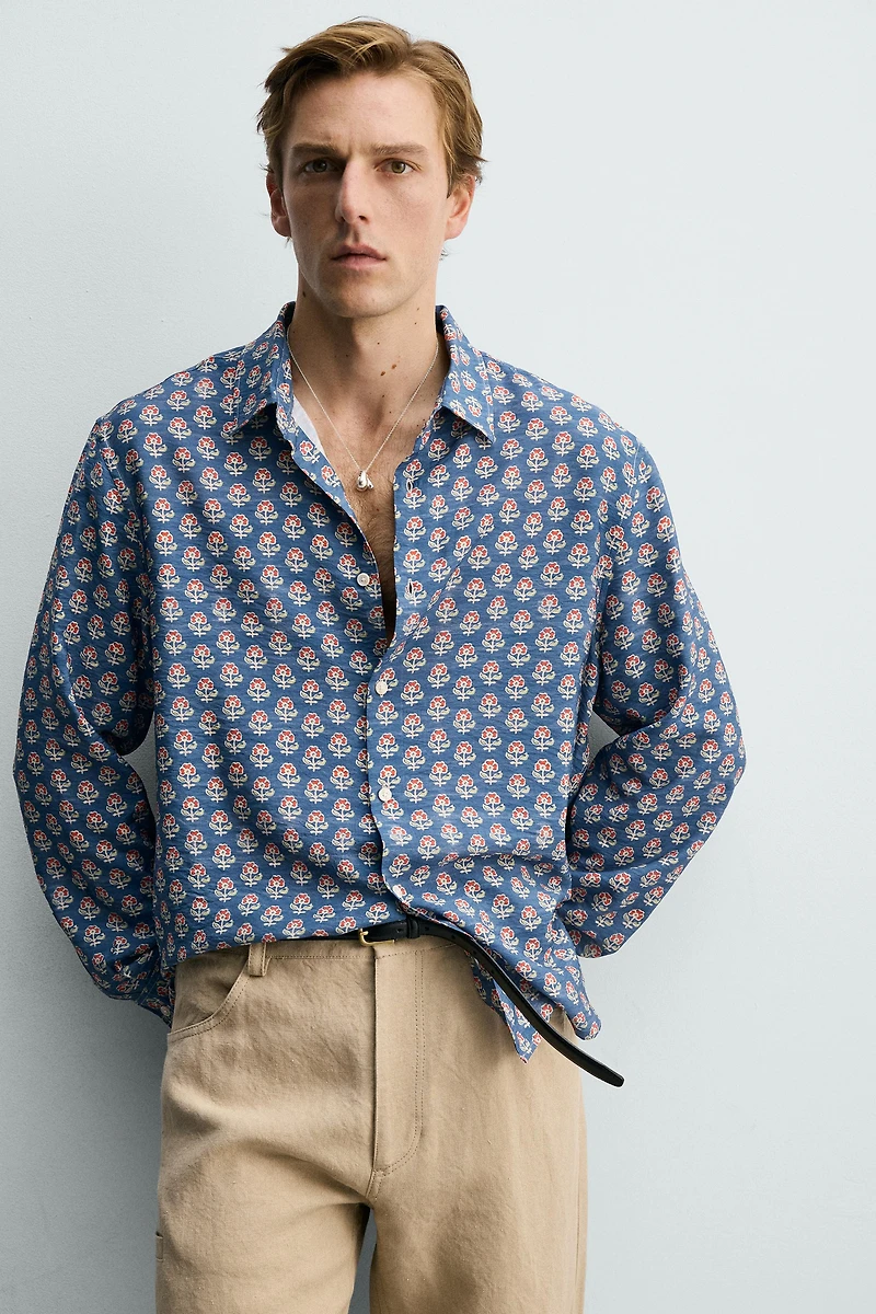 FLUID FLORAL PRINT SHIRT