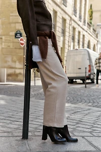 PANTALON MOLLETON À JAMBES LARGES