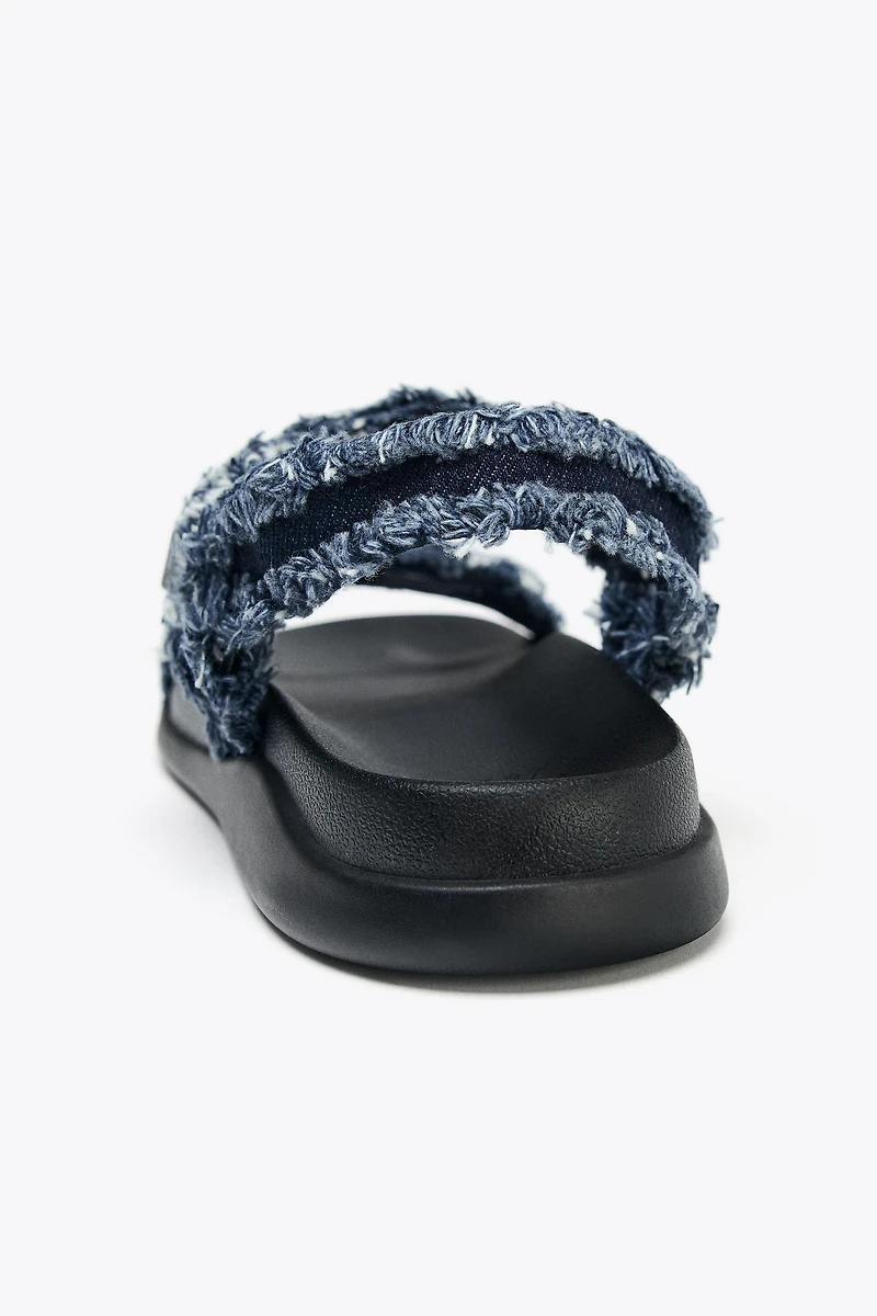 DENIM PLATFORM SANDALS