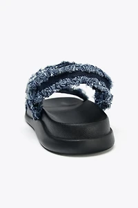 DENIM PLATFORM SANDALS