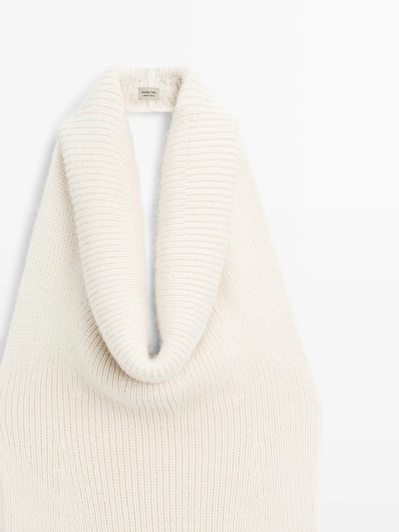 Knit alpaca and silk halter top - LIMITED