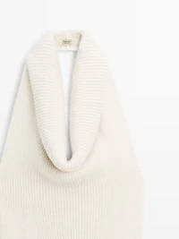 Knit alpaca and silk halter top - LIMITED