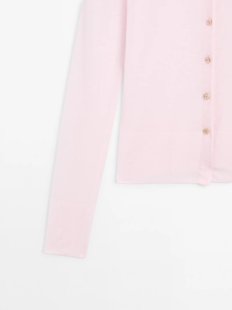 Lightweight 100% wool cardigan - STUDIO