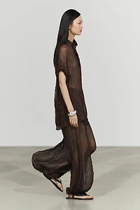 Pleated total look shirt