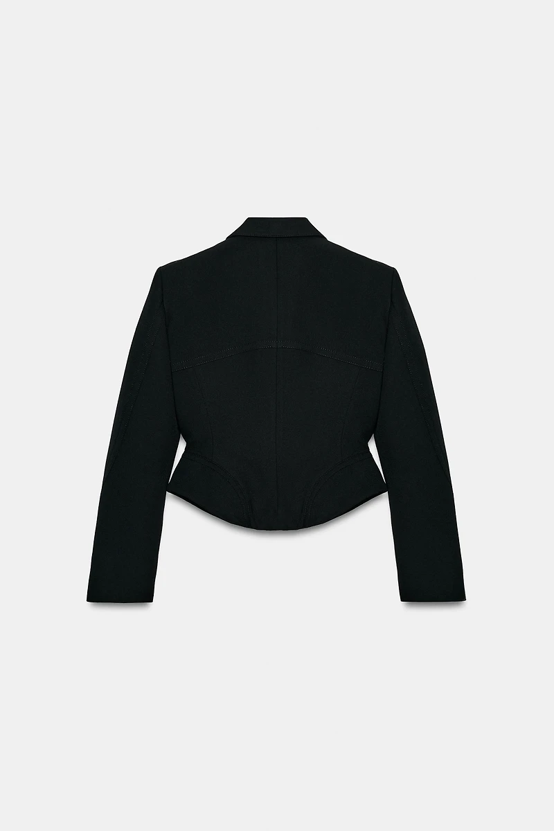 CROPPED TOPSTITCHED BLAZER ZW COLLECTION
