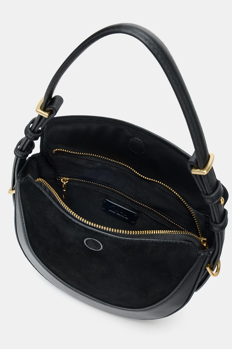 CROSSBODY BAG WITH LEATHER FLAP DETAIL