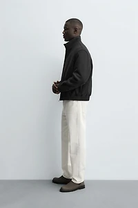 ZIPPERED CLOTH JACKET