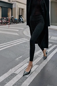 HIGH-WAISTED SPARKLY LEGGINGS