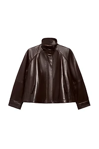 100% LEATHER BOMBER JACKET ZW COLLECTION