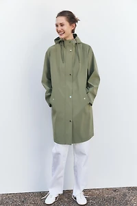 HOODED RUBBERIZED JACKET
