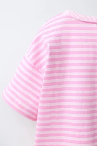 STRIPED T-SHIRT WITH EMBOSSED DETAILS
