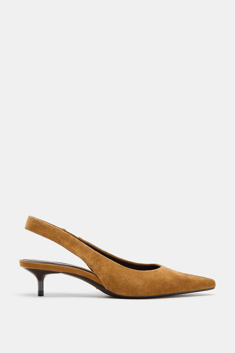 CHAUSSURES OUVERTES À L'ARRIÈRE EN CROÛTE DE CUIR