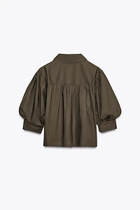 ZW COLLECTION POPLIN BALLOON SLEEVE SHIRT