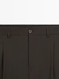 Pantalon relaxed fit en laine mélangée