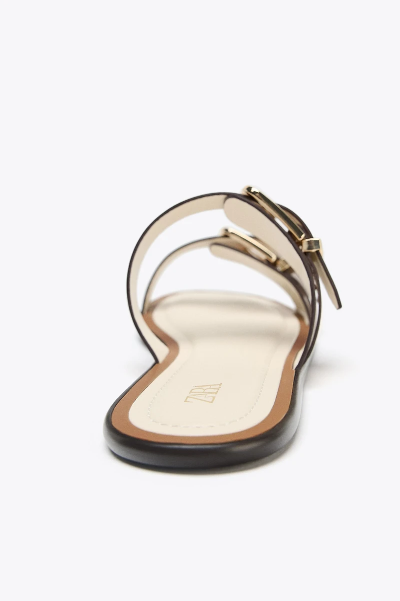 DOUBLE STRAP BUCKLE SANDALS