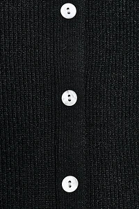 BUTTONED RIB PEPLUM TOP