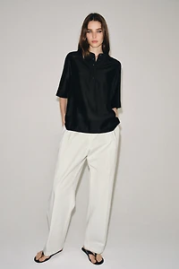 SHORT SLEEVE FLOWY BLOUSE ZW COLLECTION