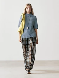 Flowing printed sarouel trousers