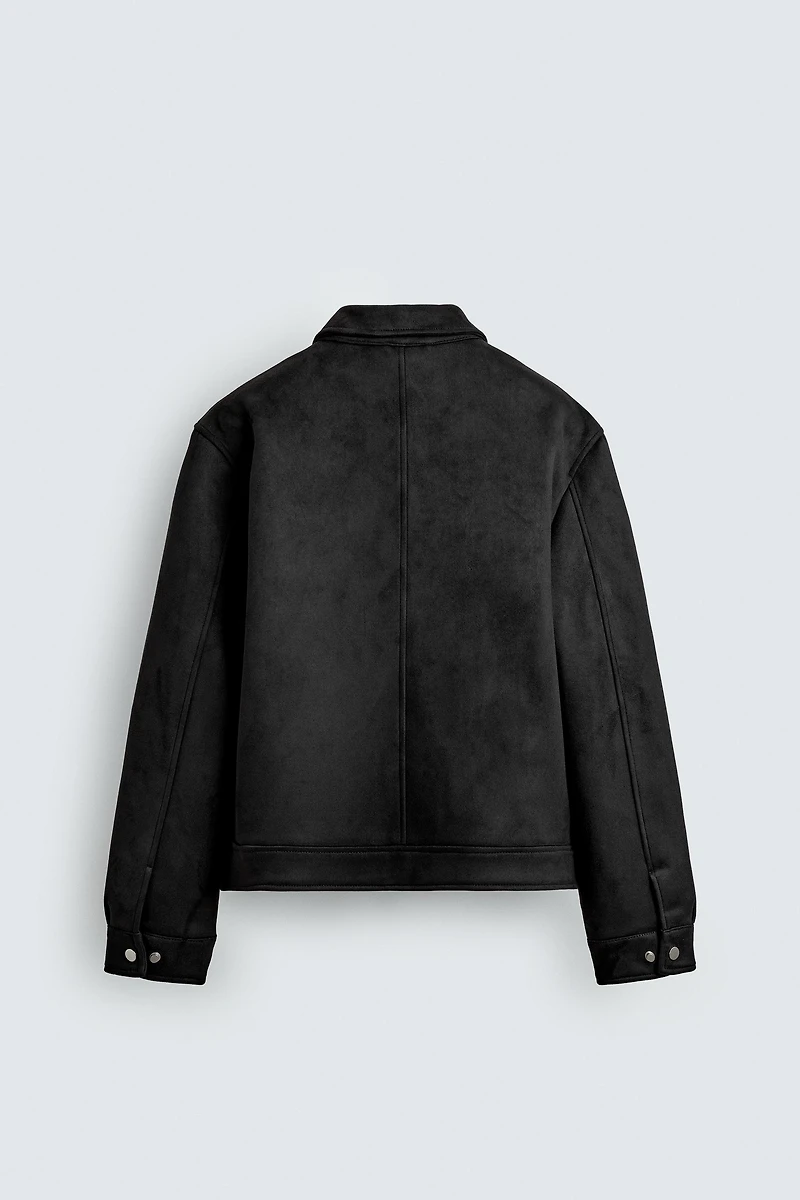 REGULAR FIT FAUX SUEDE JACKET