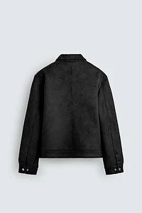 REGULAR FIT FAUX SUEDE JACKET