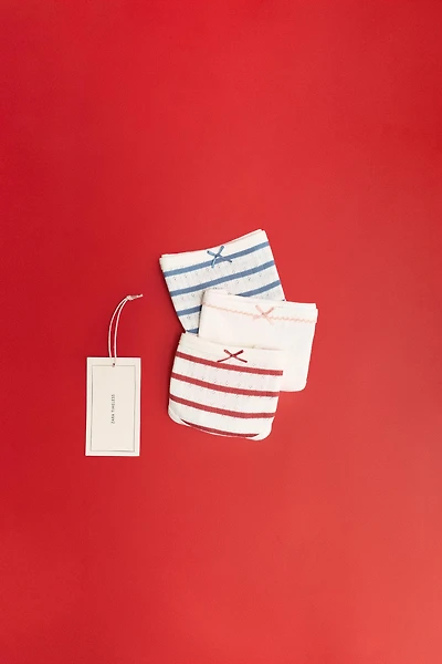 ZARA TIMELESS - LOT DE TROIS CULOTTES POINTELLE À RAYURES