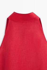 100% linen flowing halter top