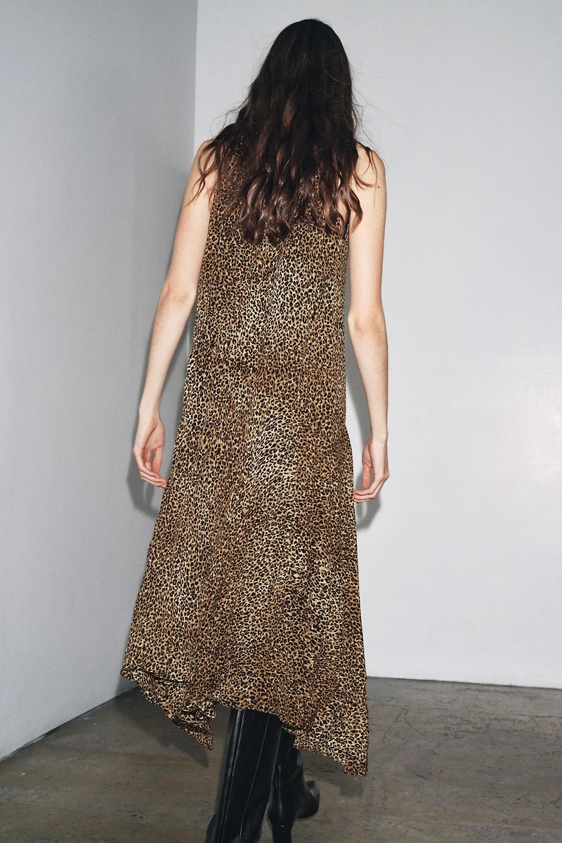 ROBE HALTER À IMPRIMÉ ANIMALIER ZW COLLECTION