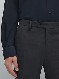 Pantalon de costume à carreaux 100 % laine