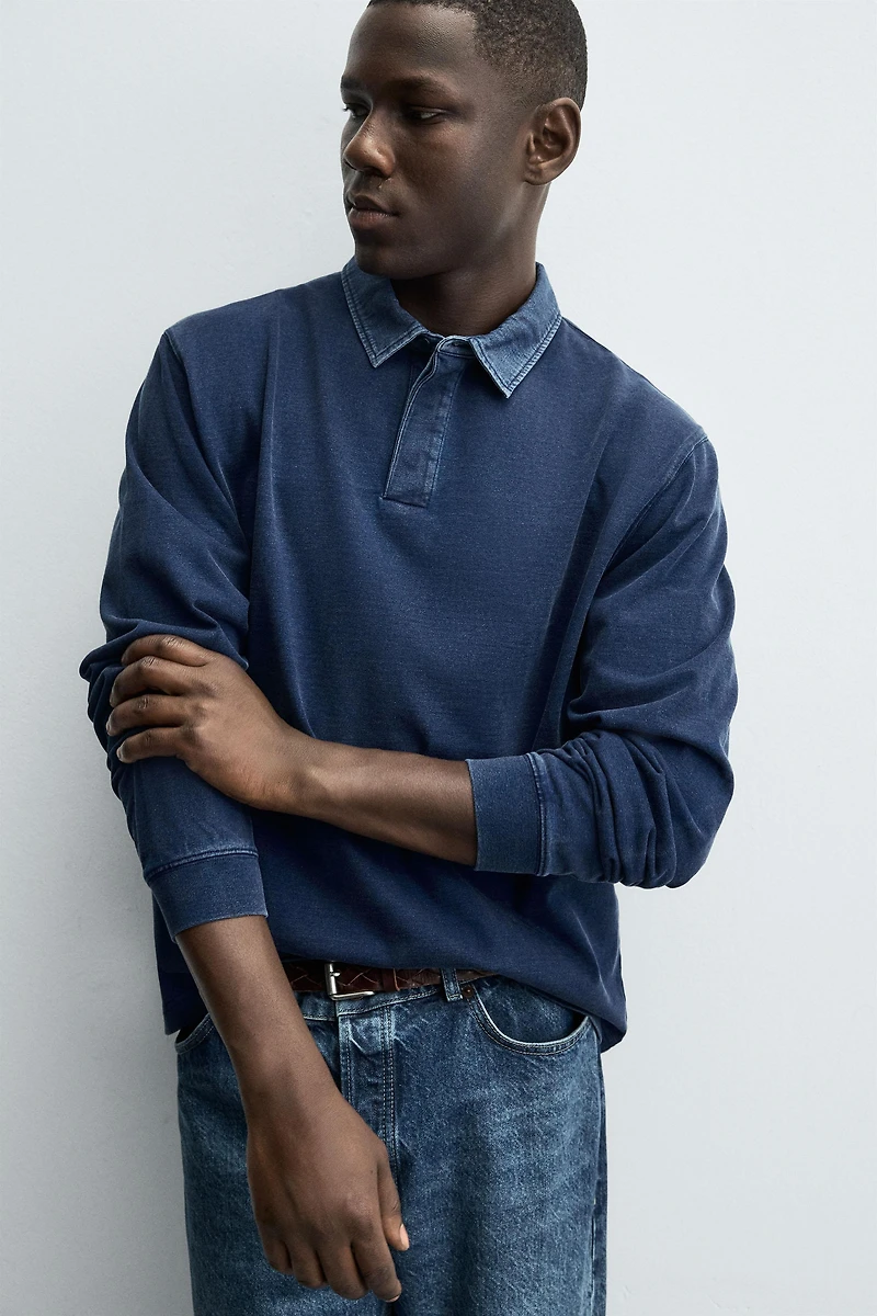 SWEAT POLO COL CONTRASTE