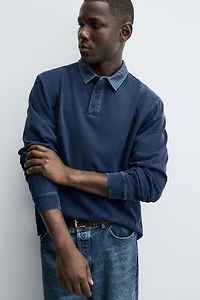 SWEAT POLO COL CONTRASTE