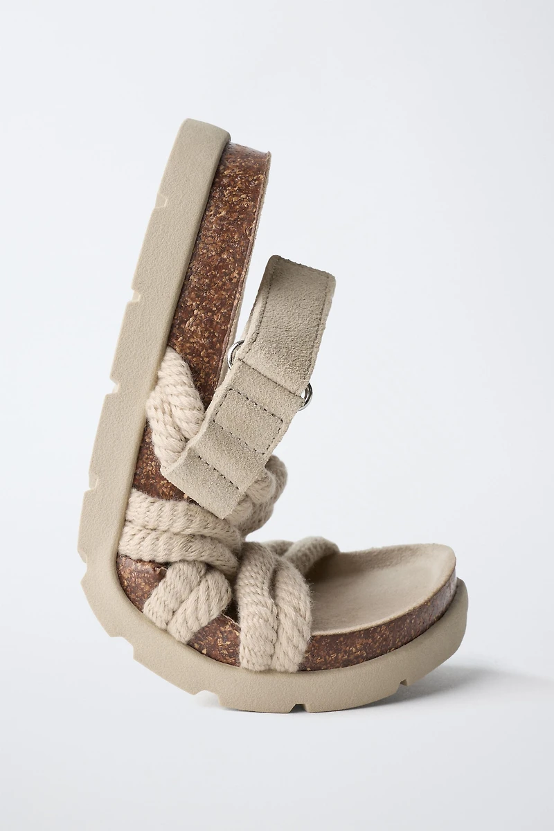 ROPE DESIGN LEATHER SANDALS