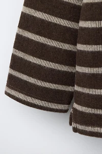 SOFT TOUCH STRIPED T-SHIRT WITH TERRY BUNNY PATCH