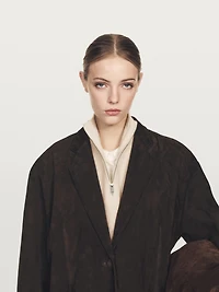 Plastron court zippé en laine mélangée