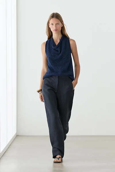 Pantalon avec bas froncé