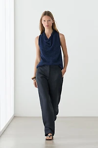 Pantalon avec bas froncé