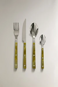 4-PIECE CUTLERY SET WITH ACRYLIC HANDLE