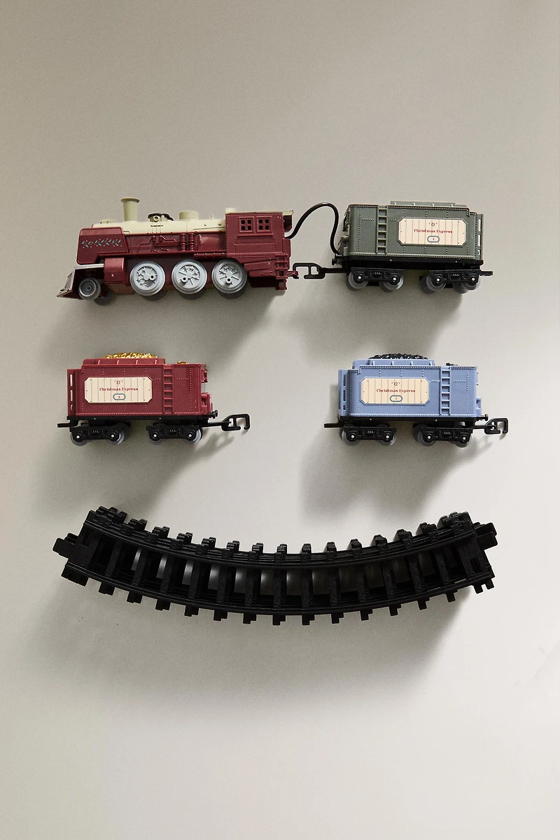 CHILDREN'S CHRISTMAS STEAM TRAIN TOY SET