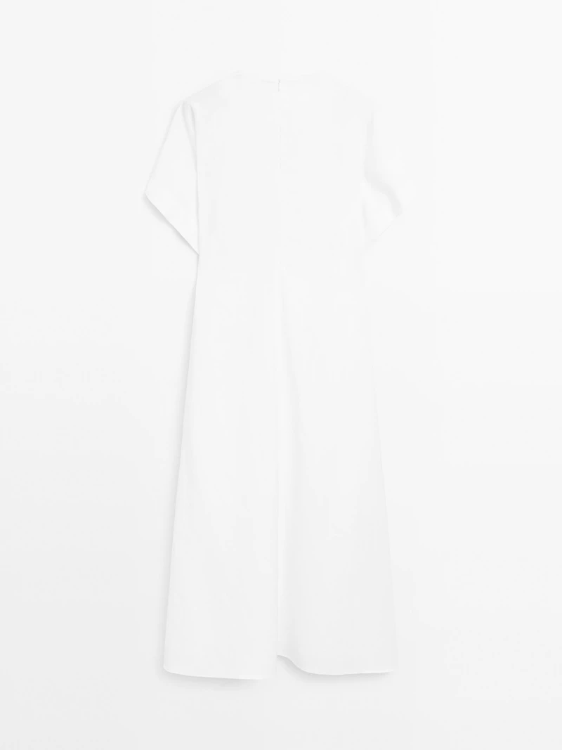 Flared V-neck midi dress