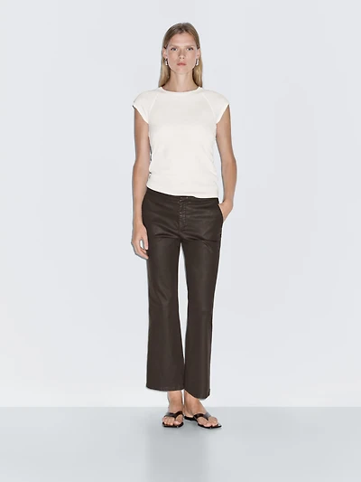 Pantalon flare cropped
