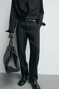 100% WOOL STRAIGHT FIT PANTS