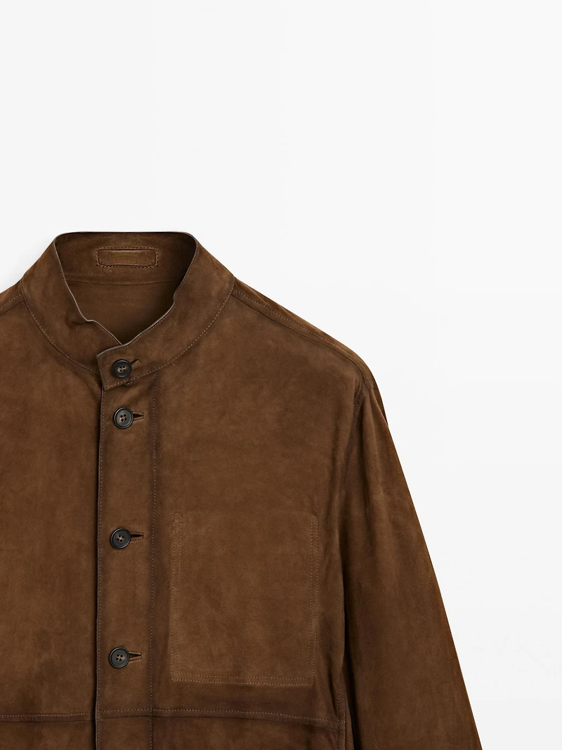 Veste en cuir finition daim