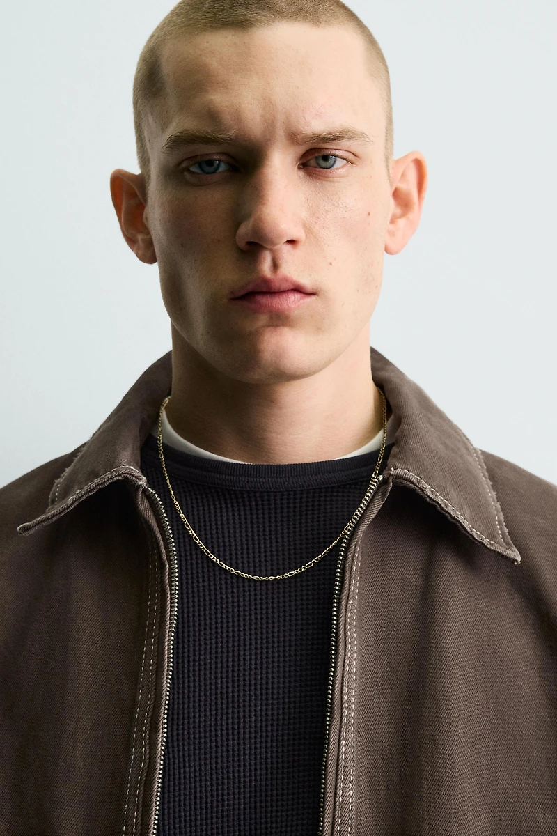 BLOUSON COUPE BOX CONTRASTE